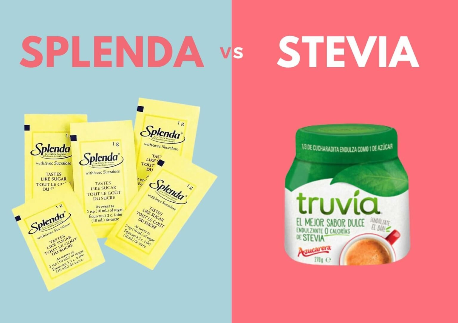 Qué es mejor la Splenda o la stevia Fuertes con leche